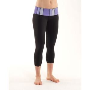 Lululemon Wunder Under Crop Pique Waistband Size 6